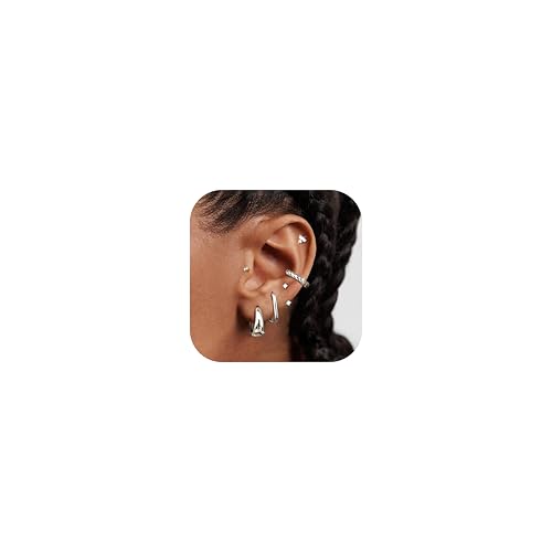 Chriscoco 6Paar Silber Ohrringe Damen 14 Karat Vergoldet Ohrstecker Gold Ohrstecker Silber Ohrringe Set Ohrringe Creolen Ohrringe Stecker für Mehrere Ohrlöcher Chriscoco 6Paar Silber Ohrringe Damen 14 Karat Vergoldet Ohrstecker Gold Ohrstecker Silber Ohrringe Set Ohrringe Creolen Ohrringe Stecker für Mehrere Ohrlöcher von Chriscoco