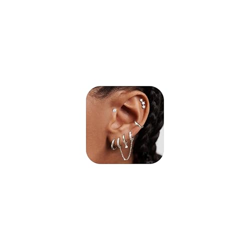 Chriscoco 6Paar Silber Ohrringe Damen 14 Karat Vergoldet Ohrstecker Gold Ohrstecker Silber Ohrringe Set Creolen mit Anhänger Ohrringe Stecker für Mehrere Ohrlöcher Chriscoco 6Paar Silber Ohrringe Damen 14 Karat Vergoldet Ohrstecker Gold Ohrstecker Silber Ohrringe Set Creolen mit Anhänger Ohrringe Stecker für Mehrere Ohrlöcher von Chriscoco