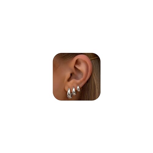 Chriscoco Creolen Silber für Damen Ohrringe Gold Creolen Set Hypoallergen Ohrringe Creolen Leichte Ohrringe Creolen Silber/Gold für Mädchen Chriscoco Creolen Silber für Damen Ohrringe Gold Creolen Set Hypoallergen Ohrringe Creolen Leichte Ohrringe Creolen Silber/Gold für Mädchen von Chriscoco