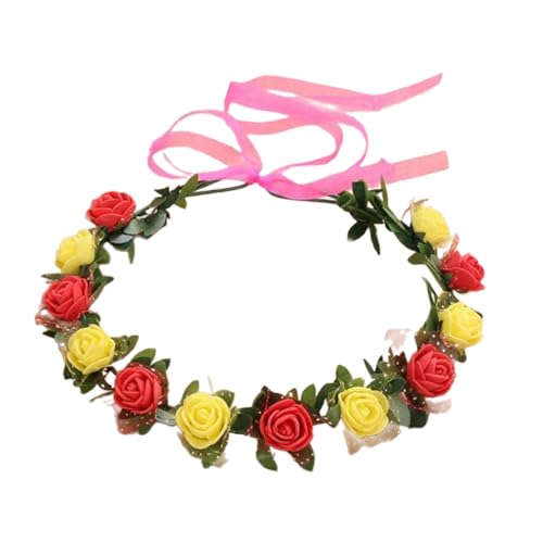 Chriseen Blumen Stirnbänder Frauen Braut Blumenkrone für Hochzeit Versorgung Floral Girlanden Krone Haarkranz Floral Stirnbänder Gelb Rot Chriseen Blumen Stirnbänder Frauen Braut Blumenkrone für Hochzeit Versorgung Floral Girlanden Krone Haarkranz Floral Stirnbänder Gelb Rot von Chriseen