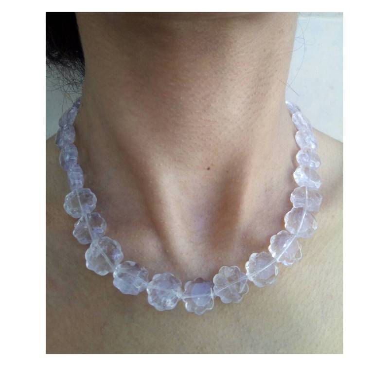 Amethyst Blumen Perlenkette Sterling Silber Verschluss - N 8983 von Chrissilato