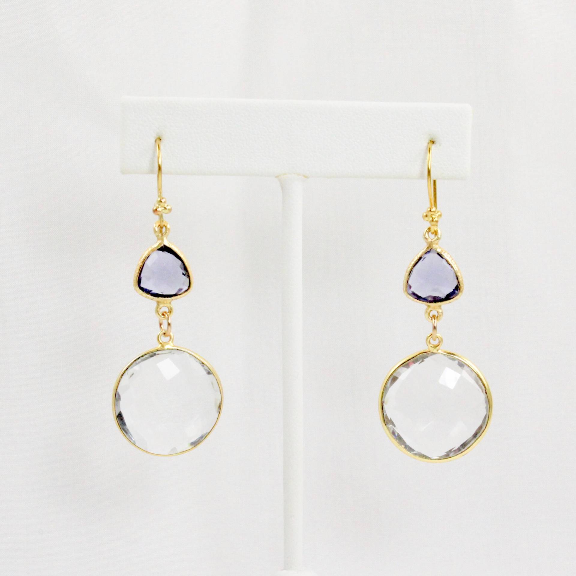 Bergkristall Und Tanzanit Quarz Große Tropfen Ohrringe Bergkristall Und Tanzanit Quarz Große Tropfen Ohrringe von ChrissyChapinJewelry