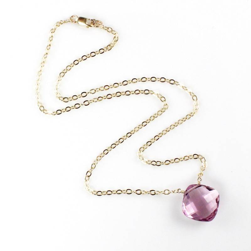 Rosa Amethyst Quarz Halskette Kurze 16 Zoll 14 K Gold Gefüllt Kette Rosa Amethyst Quarz Halskette Kurze 16 Zoll 14 K Gold Gefüllt Kette von ChrissyChapinJewelry