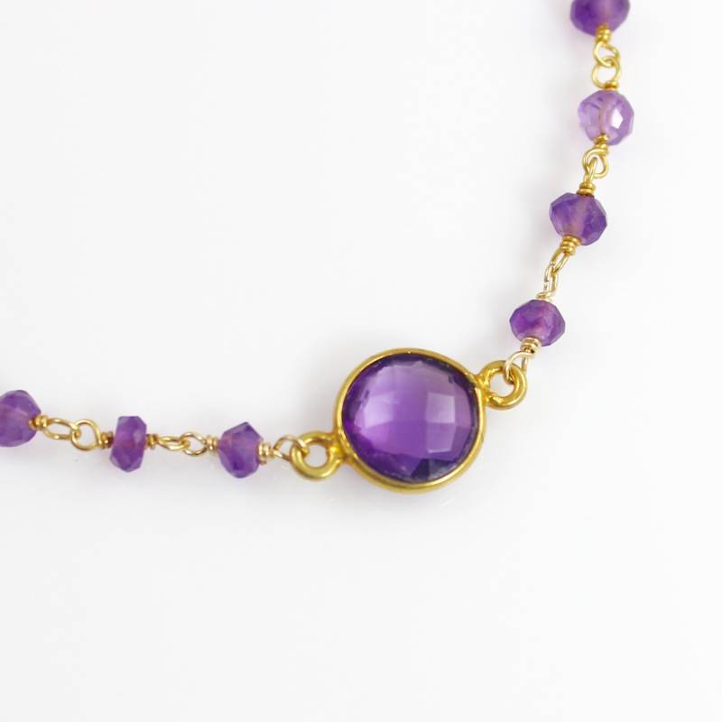 Zarte Lila Amethyst Quarz Edelstein Armband Mit Einem Und Vermeil Kette Zarte Lila Amethyst Quarz Edelstein Armband Mit Einem Und Vermeil Kette von ChrissyChapinJewelry