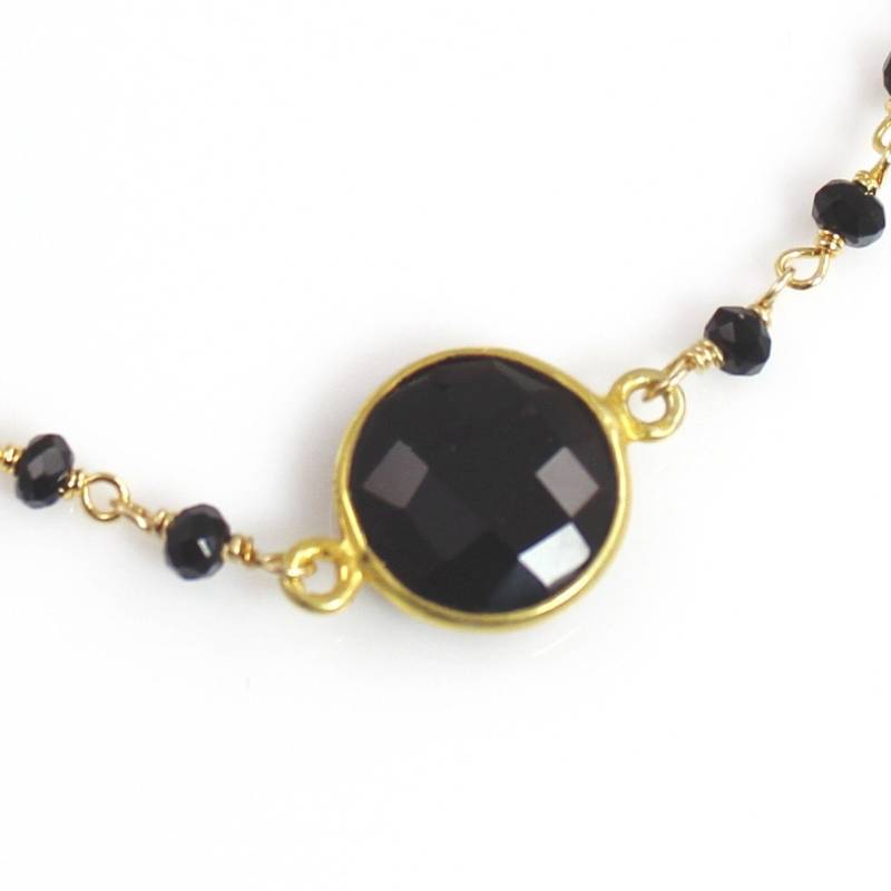 Zarte Schwarze Spinell Edelstein Armband Mit Schwarzen Und Vermeil Kette Zarte Schwarze Spinell Edelstein Armband Mit Schwarzen Und Vermeil Kette von ChrissyChapinJewelry