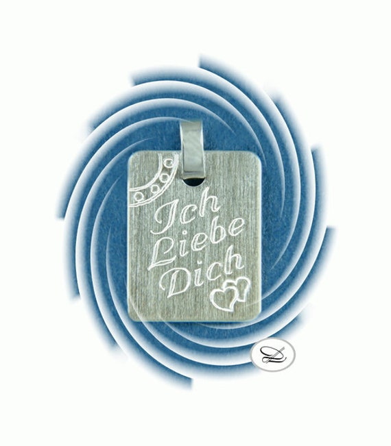 Gravurplatte "Ich Liebe Dich", Silber 925/ von ChristallaDesign