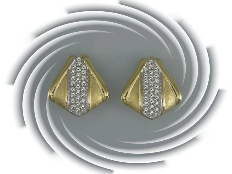 Ohrschmuck, Lanvin - Ohrclipse, Modeschmuck, Straßsteine Vergoldet von ChristallaDesign