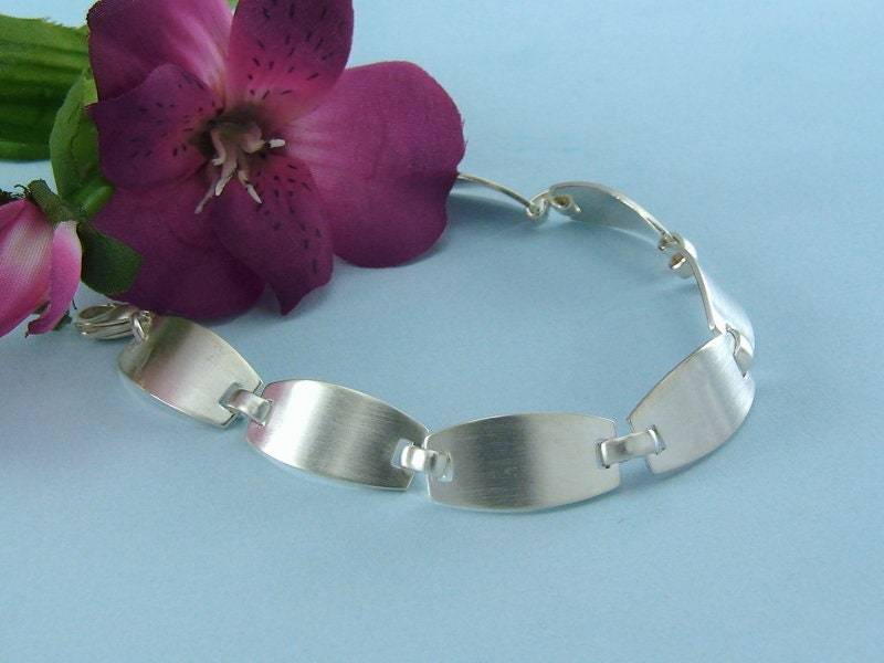 Silberarmband Mattiert in Silber 925Ooo von ChristallaDesign