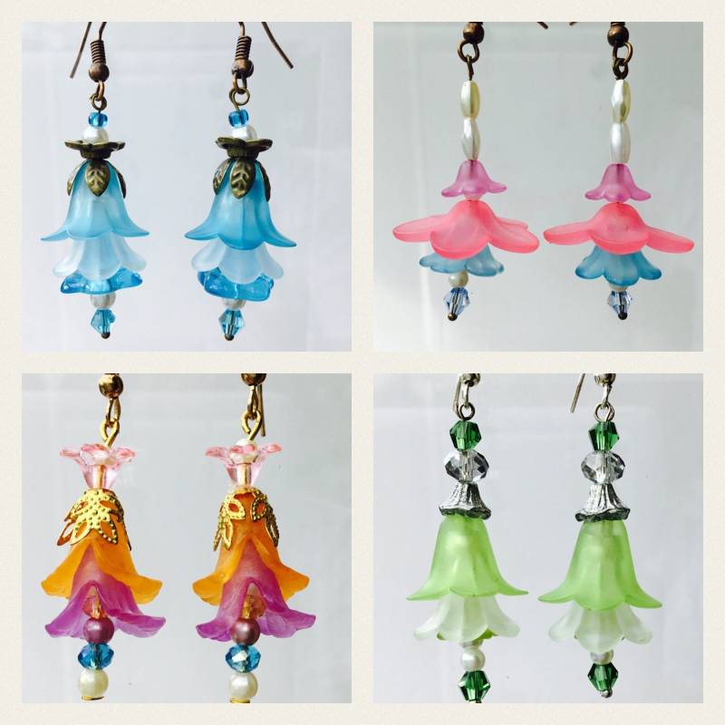 Lucite Blumen Ohrringe Set Vintage Style Sommerschmuck Lucite Blumen Ohrringe Set Vintage Style Sommerschmuck von ChristelleCreations