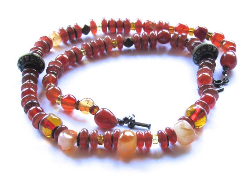 Karneol Sonnenuntergang Halskette von ChristelsArt