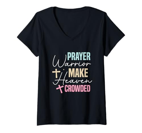 Damen Gebetskrieger Christliches Glaube Jesus Kreuz Shirt T-Shirt mit V-Ausschnitt Damen Gebetskrieger Christliches Glaube Jesus Kreuz Shirt T-Shirt mit V-Ausschnitt von Christen Gebet Krieger Glaube Bibel Kreuz Jesus