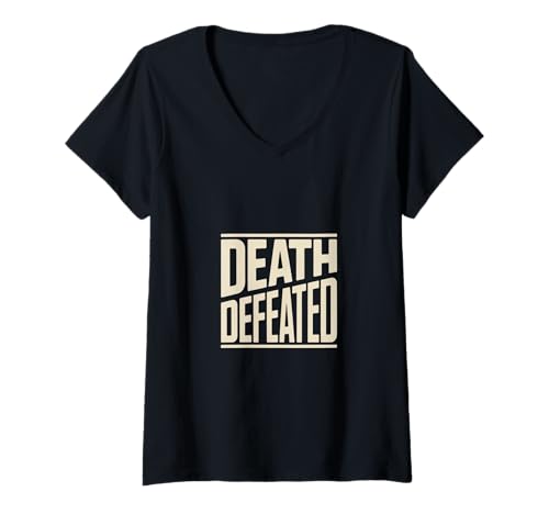 Damen Christlich Glaube Ostern Death Defeated Kreuz Hoffnung T-Shirt mit V-Ausschnitt Damen Christlich Glaube Ostern Death Defeated Kreuz Hoffnung T-Shirt mit V-Ausschnitt von Christen Glauben Kreuz Auferstehung Hoffnung