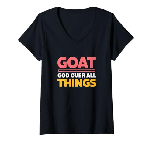 Damen Goat Gott über Alles Christlicher Glaube T-Shirt mit V-Ausschnitt Damen Goat Gott über Alles Christlicher Glaube T-Shirt mit V-Ausschnitt von Christian Acronym Faith Based