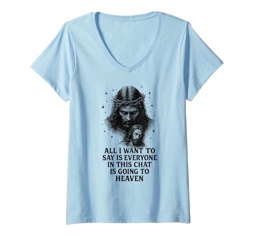 Damen Jesus Dornenkrone religiös christlich T-Shirt mit V-Ausschnitt Damen Jesus Dornenkrone religiös christlich T-Shirt mit V-Ausschnitt von Christian Apparel For Men And Women Faith Based