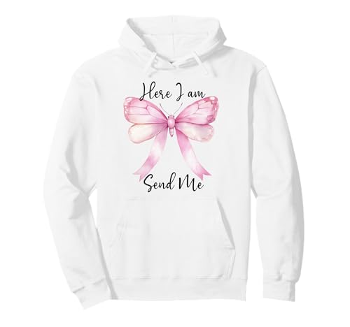 Here I Am Send Me Women Here I Am Lord Send Me Isaiah 6:8 Pullover Hoodie von Christian Apparel Here I Am Send Me Shirt Women