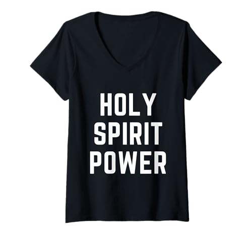 Damen Heiliger Geist Kraft Christian Bekleidung Glaube Anbetung T-Shirt mit V-Ausschnitt Damen Heiliger Geist Kraft Christian Bekleidung Glaube Anbetung T-Shirt mit V-Ausschnitt von Christian Apparel Jesus Christ Bible Merch