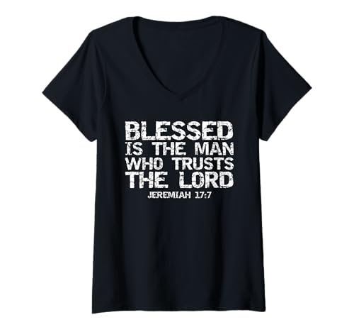 Damen Funny Christian Shirt Faith Gift Idea Inspirational Jesus T-Shirt mit V-Ausschnitt von Christian Apparel for Women Jesus Clothes for Men