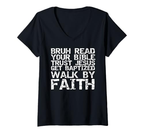 Damen Funny Christian Shirt Faith Gift Idea Inspirational Jesus T-Shirt mit V-Ausschnitt Damen Funny Christian Shirt Faith Gift Idea Inspirational Jesus T-Shirt mit V-Ausschnitt von Christian Apparel for Women Jesus Clothes for Men