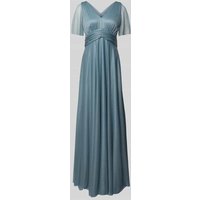 Christian Berg Cocktail Abendkleid mit V-Ausschnitt in Ocean, Größe 32 von Christian Berg Cocktail
