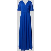 Christian Berg Cocktail Abendkleid mit V-Ausschnitt in Royal, Größe 50 von Christian Berg Cocktail
