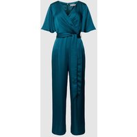 Christian Berg Cocktail Jumpsuit in Wickel-Optik in Dunkelgruen Melange, Größe 50 von Christian Berg Cocktail