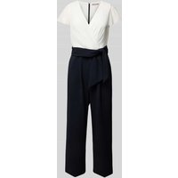 Christian Berg Cocktail Jumpsuit in Wickel-Optik in Marine Melange, Größe 38 von Christian Berg Cocktail