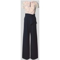 Christian Berg Cocktail Jumpsuit mit V-Ausschnitt in Marine Melange, Größe 48 von Christian Berg Cocktail