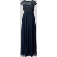 Christian Berg Cocktail Regular Fit Abendkleid mit Perlen-Stitching in Dunkelblau, Größe 36 von Christian Berg Cocktail