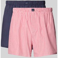 Christian Berg Men Boxershorts mit Label-Patch im 2er-Pack in Rot, Größe M von Christian Berg Men