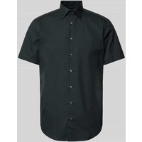 Christian Berg Men Business-Hemd in unifarbenem Design in Black, Größe 45/46 von Christian Berg Men