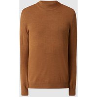 Christian Berg Men Pullover aus Wollmischung in Cognac Melange, Größe M von Christian Berg Men