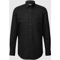 Christian Berg Men Regular Fit Business-Hemd aus Popeline in Black, Größe 41/42 von Christian Berg Men