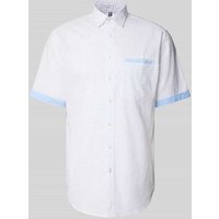 Christian Berg Men Regular Fit Freizeithemd mit Allover-Muster in Weiss, Größe XXL von Christian Berg Men
