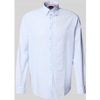 Christian Berg Men Regular Fit Freizeithemd mit Button-Down-Kragen in Bleu, Größe XXL von Christian Berg Men