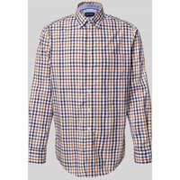 Christian Berg Men Regular Fit Freizeithemd mit Button-Down-Kragen in Bordeaux, Größe L von Christian Berg Men