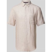 Christian Berg Men Regular Fit Leinenhemd mit Button-Down-Kragen in Sand, Größe M von Christian Berg Men