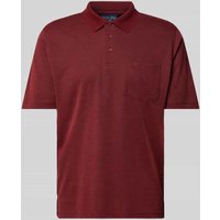 Christian Berg Men Regular Fit Poloshirt mit Brusttasche in Bordeaux, Größe L von Christian Berg Men