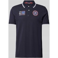 Christian Berg Men Regular Fit Poloshirt mit Label-Badges in Marine, Größe XL von Christian Berg Men