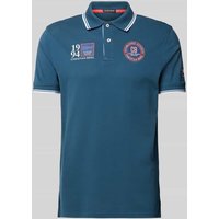 Christian Berg Men Regular Fit Poloshirt mit Label-Badges in Petrol, Größe XL von Christian Berg Men