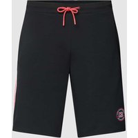 Christian Berg Men Regular Fit Sweatshorts mit Label-Badge in Black, Größe XL von Christian Berg Men