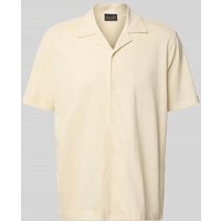 Christian Berg Men Relaxed Fit Poloshirt aus reiner Bio-Baumwolle mit Reverskragen in Metallic Beige, Größe M von Christian Berg Men