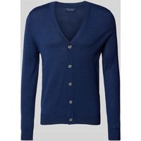 Christian Berg Men Slim Fit Cardigan aus Woll-Mix mit V-Ausschnitt in Dunkelblau Melange, Größe 3XL Christian Berg Men Slim Fit Cardigan aus Woll-Mix mit V-Ausschnitt in Dunkelblau Melange, Größe 3XL von Christian Berg Men