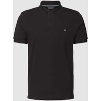 Christian Berg Men Slim Fit Poloshirt im unifarbenen Design in Black, Größe M von Christian Berg Men