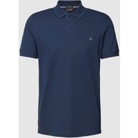 Christian Berg Men Slim Fit Poloshirt im unifarbenen Design in Dunkelblau, Größe M von Christian Berg Men