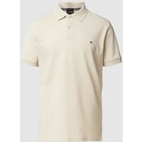 Christian Berg Men Slim Fit Poloshirt im unifarbenen Design in Ecru, Größe L von Christian Berg Men