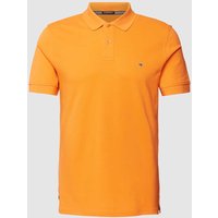 Christian Berg Men Slim Fit Poloshirt im unifarbenen Design in Orange, Größe L von Christian Berg Men