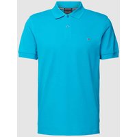 Christian Berg Men Slim Fit Poloshirt im unifarbenen Design in Tuerkis, Größe L von Christian Berg Men