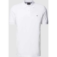 Christian Berg Men Slim Fit Poloshirt im unifarbenen Design in Weiss, Größe S von Christian Berg Men