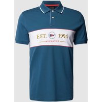 Christian Berg Men Slim Fit Poloshirt mit Stitching-Motiv in Petrol, Größe S von Christian Berg Men