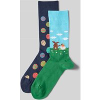 Christian Berg Men Socken mit Motiv-Print im 2er-Pack in Aqua, Größe 39/42 von Christian Berg Men